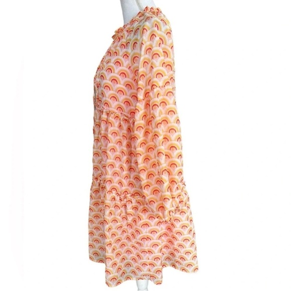 NWOT J. Marie Rainbows Balloon Sleeve Tiered Mini Dress Size XS - Picture 9 of 12